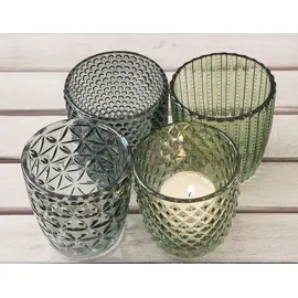 Boltze Teelichthalter Marilu Glas grün