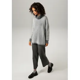 Aniston CASUAL Strickpullover im Karo-Dessin mit Streifen-Optik Aniston CASUAL grau-wollweiß