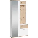 byLIVING Wandgarderobe Jakob 97 x 195 x 30 cm Artisan Eiche/Weiß