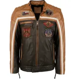 Top Gun Lederjacke Dunkelbraun/Cognac XXL