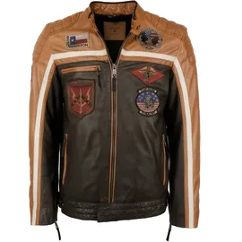 Top Gun Lederjacke Dunkelbraun/Cognac XXL