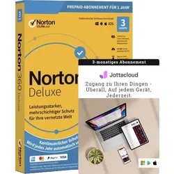 Norton 360 Deluxe | 1 Jahr | 3 Geräte + Jottacloud Unbegrenzte Cloud-Speicher