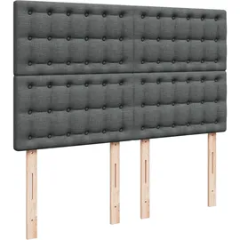 vidaXL Boxspringbett mit Matratze Dunkelgrau 160x200 cm Stoff