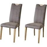 Home Affaire »Roberta Polsterstuhl, Gestell Eiche massiv« (Set) 2 Stk.Bezug aus strapazierfähiger Microfaser