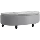 MC Star Sitzbank Stauraum Sitzhocker Aufbewahrungsbox Fußbank Velvet-Touch (Gummiholz Grau Schlafzimmer) grau