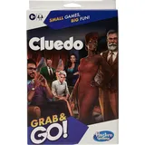 Hasbro Gaming Cluedo Grab and Go Spiel, tragbares Spiel für 3-6 Spieler, Reisespiel für Kinder