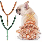 Hisprout 2-teilige Hundewindel Hosenträger, Hundewindel Hosenträger für weiblichen/männlichen Hund, Bauchbänder für Hundewindel Geschirr(Green/Orange,M)