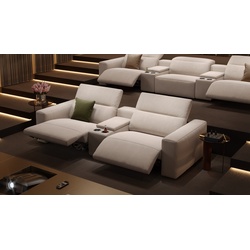 Stoff Kino Sofa LENOLA 2-Sitzer Relaxsofa - Beige