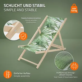 ECD Germany Sonnenliege 57,5 x 83 x 100 cm Weiß
