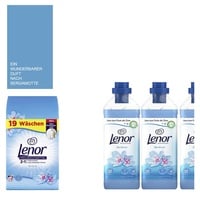 (1kg|6,36) 3x950ml Lenor Aprilfrisch Weichspüler + 1x Color Waschmittel Pulver