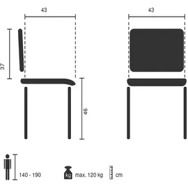 hjh living Flecharo Gartenstuhl 4-Fuß-Gestell 0 x 0 x 0 cm braun/schwarz
