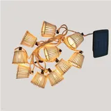 Licht-Erlebnisse Lichterkette Solar 5 m IP44 Bambus Schirme beige