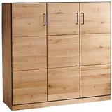 d.m.t. Schuhschrank BALI, B 128 cm - 3 Türen - Schwarz - Asteiche teilmassiv - Metall