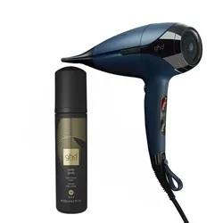 ghd helios Haartrockner blau & body goals Volumschaum Pflegebundle