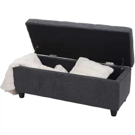 berlinlodge Aufbewahrungs-Truhe Lars HxBxT 45x114x45cm Stoff/Textil Dunkelgrau Sitzbank Bank