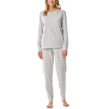 SCHIESSER Damen Casual Essentials Pyjamaset, Silbergrau-Mel_181746, 48
