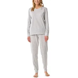SCHIESSER Damen Casual Essentials Pyjamaset, Silbergrau-Mel_181746, 48