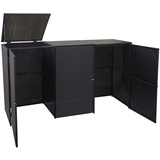 MCW 3er-Mülltonnenverkleidung E25 3x120l Schwarz