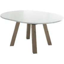 58 aufm Kessel Esstisch Rund ausziehbar Edda 1 110x110x78 Küchentisch Asteiche/Weiß | Gr.: onesize