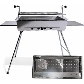 Grillpeter Mangal Edelstahl Astana 2 mm rostfrei Schaschlik Grill Rost verstellbar