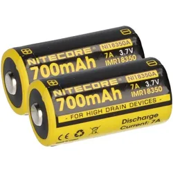 2x Nitecore Li-Ion Akku Typ 18350 IMR (NI18350A) 700mAh für Leuchten