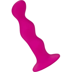 Kugelförmiger Analdildo aus Silikon, 12 cm, neon-pink