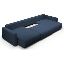 petits-meubles U-sofa 4-sitzig umbaubar Truhe Evy Blau