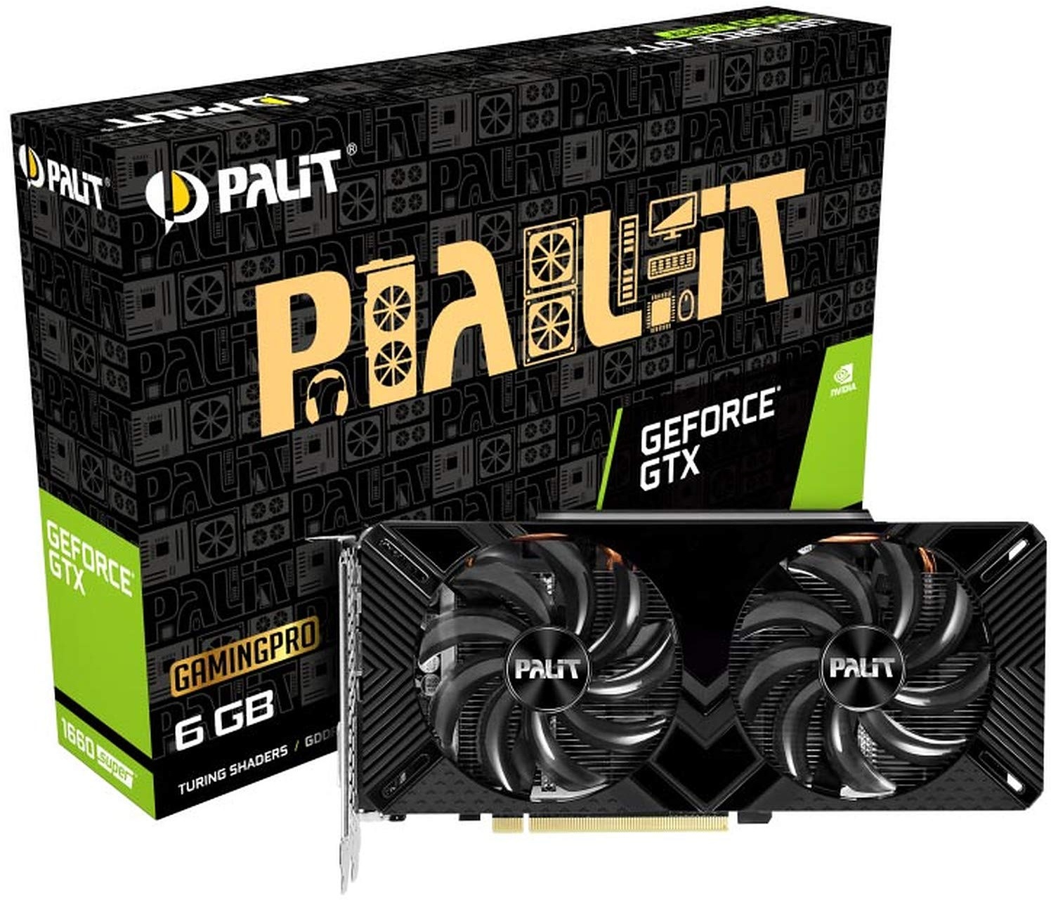 Palit GeForce GTX 1660 SUPER GamingPro 6GB GDDR6 Grafikkarte - DisplayPort/HDMI/DVI, NE6166SO18J9-1160A