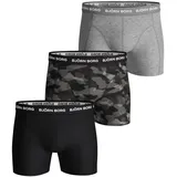 Björn Borg Boxershorts 3er Pack Schwarz / Grau / Mehrfarbig M