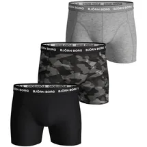 Björn Borg Boxershorts 3er Pack Schwarz / Grau / Mehrfarbig M