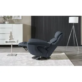 HIMOLLA Relaxsessel Leder 83 x 109 x 90 cm Blau mit Relax-Funktion