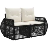 vidaXL Garten-Sofa 2-Sitzanzahl 0 x 0 x 0 cm Schwarz