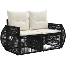 vidaXL Garten-Sofa 2-Sitzanzahl 0 x 0 x 0 cm Schwarz