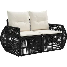 vidaXL Garten-Sofa 2-Sitzanzahl 0 x 0 x 0 cm Schwarz