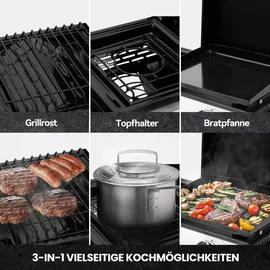 Royal Gourmet Tragbarer Gasgrill 3 in 1