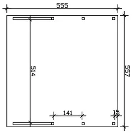 SKANHOLZ Carport Friesland 5,57 x 5,55 m nussbaum inkl. 2 Einfahrtsbögen