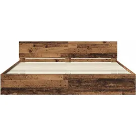 vidaXL Bettrahmen mit Kopfteil Altholz 180 x 200 cm Holzwerkstoff