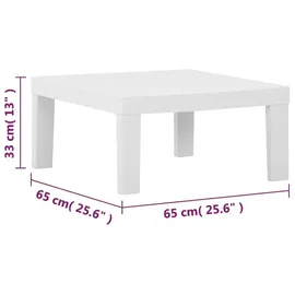 vidaXL Garten-Lounge-Set 3-tlg. Kunststoff weiß