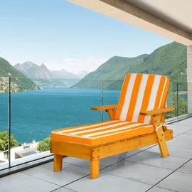 Costway Sonnenliege 92 x 49 x 106 cm Orange