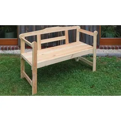Friesenbank Emden - 118 x 45 x 78 cm - Farbe: Natur - Gartenbank (2-Sitzer) aus naturbelassenem Kiefernholz