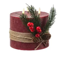 MARELIDA XXL LED Kerze 15 cm rot