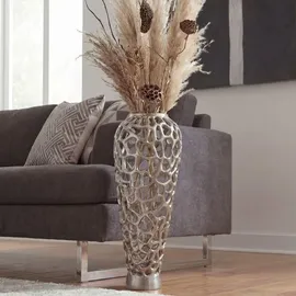 FineBuy Vase in Silber / Aluminium / 31x31x85 | Gr.: onesize