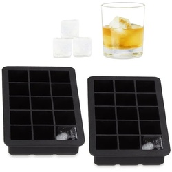 relaxdays Eiswürfelform 2 x Eiswürfelform Silikon 2,5 cm schwarz