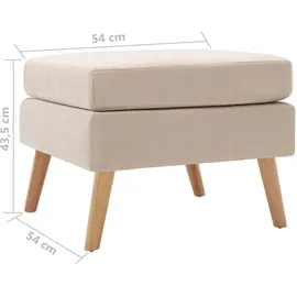 vidaXL Fußhocker Creme Stoff