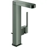 Grohe Plus Einhand-Waschtischbatterie, L-Size, mit Zugstangen-Ablaufgarnitur hard graphite gebürstet