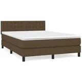 vidaXL Boxspringbett mit Matratze Dunkelbraun 140x200 cm Stoff1389607