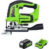 Greenworks Akku-Stichsäge GD24JS & Akku G24B4 & Akku-Ladegerät G24C