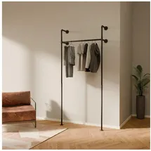 PAMO Kleiderstange Wandmontage 105 x 222 cm schwarz
