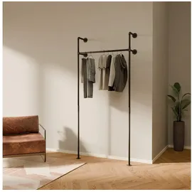 PAMO Kleiderstange Wandmontage 105 x 222 cm schwarz