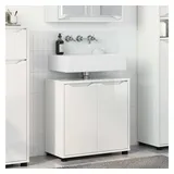 vidaXL Badezimmerwaschbecken-Schrank Hochglanz Weiß 60 x 30 x 60 cm